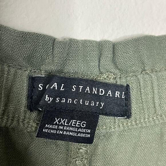 SOCIAL ‎ STANDARD BY SANCTUARY OLIVE GREEN LINEN BLEND PANTS SIZE XXL - Picture 6 of 8